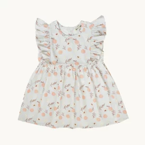 Eli & Nev- Dina Dress Peach Pattern 蜜桃印花荷葉無袖洋裝